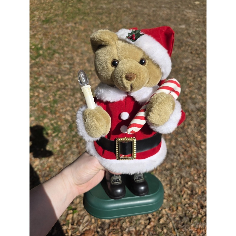 Vintage Avon Christmas Animated Teddy Bear Set Santa & Mrs Bear Light Up Musical